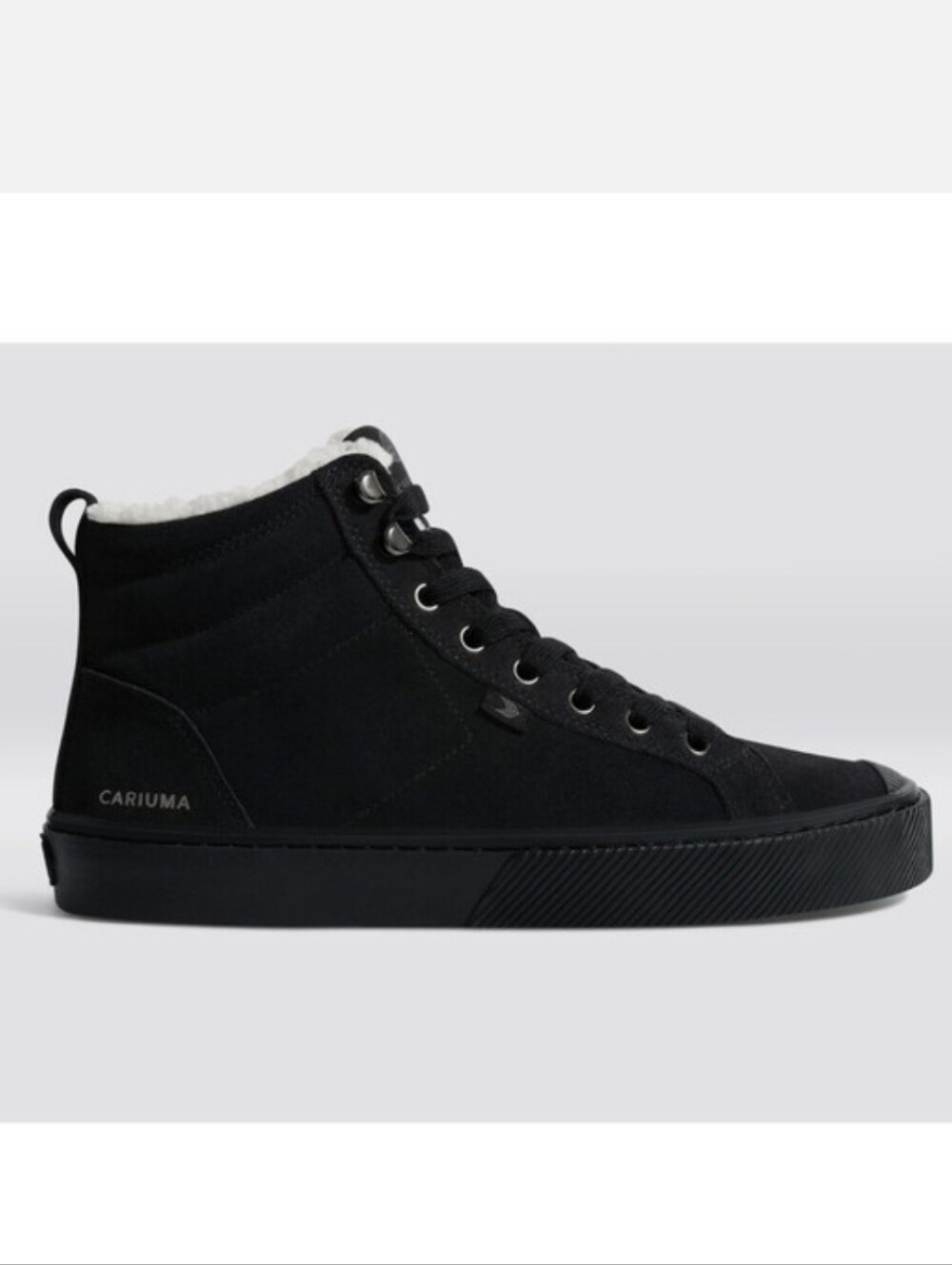 NEW Cariuma Black Vegan Suede Sherpa Lined Hightop Sneaker 10W